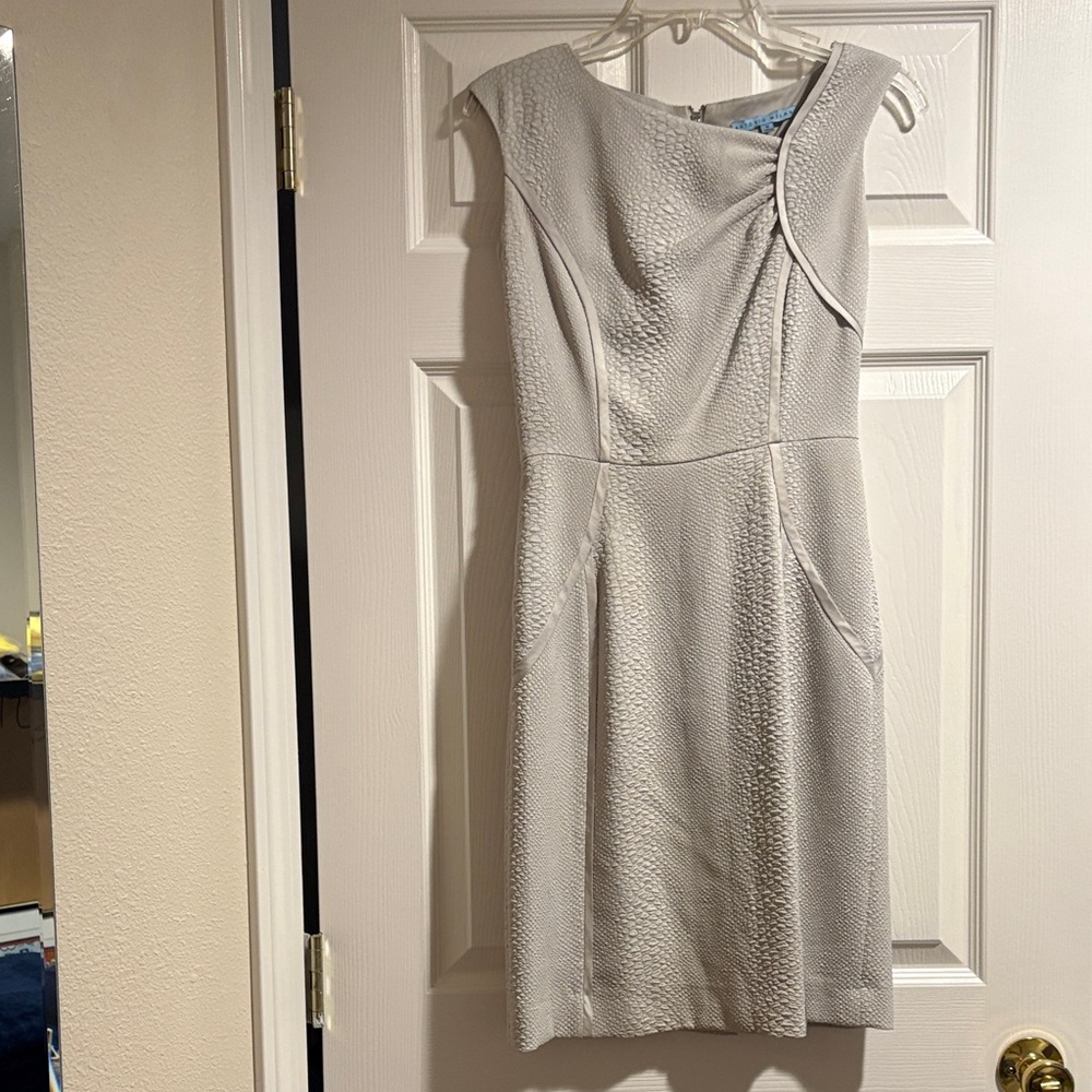 ANTONIO MELANI Textured Cream Midi Dress